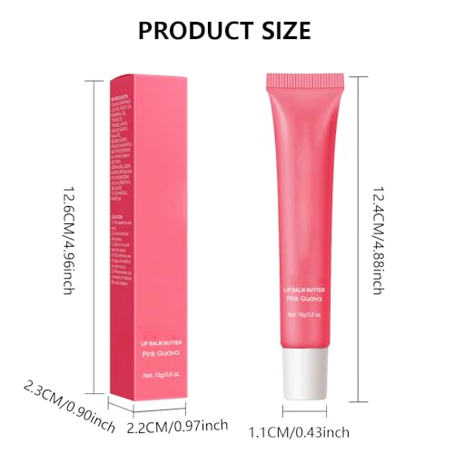 Image of FeiCuiYun Summer Lip Butter Lip Balm, Ultra-Hydrating Natural Vegan Lip Balm, Sheer-Tinted Shine & Hydration, Soothes & Softens Dry Lips Skincare, Balsamo labial hidratante #5 Pink Guava