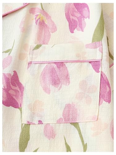 Image of Verdusa Pajamas For Women Set 2 Piece Summer Pajama Sets Cute Pjs Lounge Matching Button Shirt with Shorts