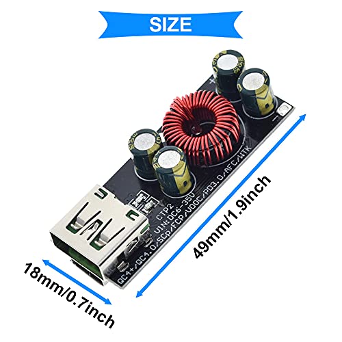 Youmile 6-35V QC4.0 QC3.0 USB Typ-C Schnelllademodul Step Down Buck Converter Modul für Mobiltelefone mit 24AWG Kabel