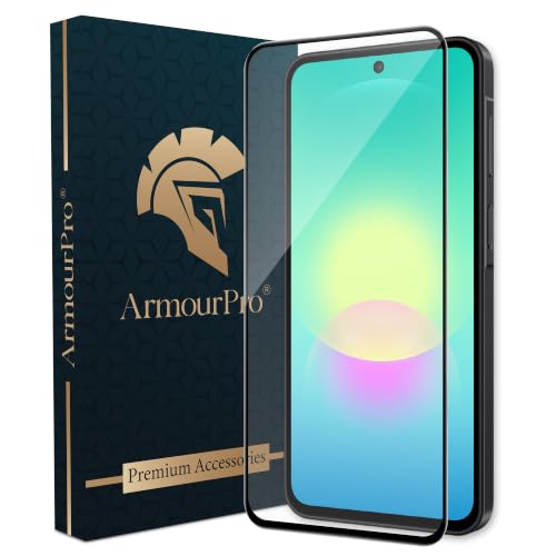 Image of ArmourPro Tempered Glass for Samsung Galaxy A27-9H Screen Protector with Black Border, Anti Scratch, Edge-to-Edge Coverage, HD Clarity, Smooth Touch, Case Friendly | Black