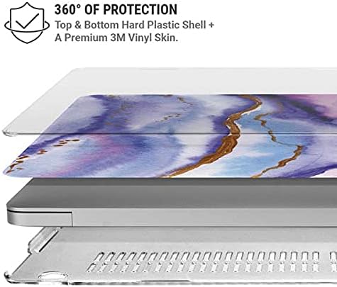 Skinit Case + Skin Compatible with MacBook Pro 15in (2016-19) Originally Designed Blue Violet Watercolor Geode Design
