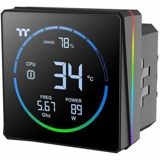 Image of Thermaltake TH360-S V3 ARGB CPU Liquid Cooler; Intel /AMD; 1x360mm 500~2500rpm Single Frame ARGB Fan; 3.95 inch Segment Code LCD; Rotatable Pump Head; TT Segment LCD Software; Black; CL-W470-PL12SW-A