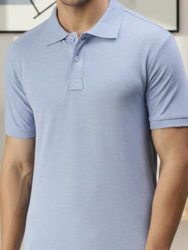 Image of Lux Cozi Men's Cotton Solid Polo Tshirt | Collar Tshirts | Half Sleeves | Stylish & Premium All Day Wear | Pack of 1