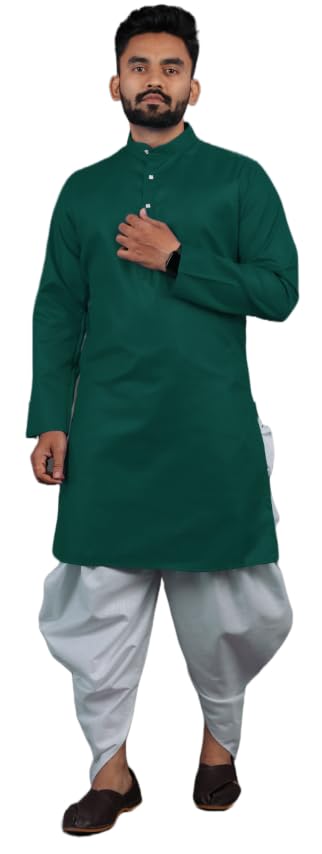 gauri laxmi enterprise Men's Cotton Blend Dhoti Kurta Set-picture-11