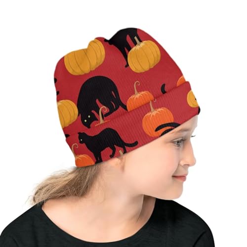 Girls Cute Butterfly Floral Beanie Hat Soft Warm Knitted Slouchy Fall Winter Beanies for Kids3
