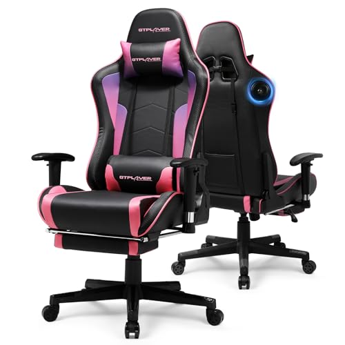 Image of GTPLAYER Gaming Chair,Gamer Chair with Bluetooth and Adjustable Backrest,Seat Height Adjustable Computer Chairs with 3D Armrests,Video Game Chair with Footrest Speakers (Colourful)