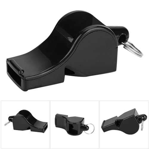 Silbato ABS negro para árbitro con correa y protección dental miniatura 7