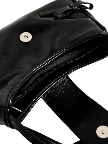 MakeMeChic Women's Bow Shoulder Handbag PU Leather Top Handle Y2K Underarm Bags3
