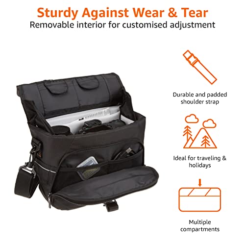 Amazon Basics Gadget Messenger Bag, Medium, Black - Image 4