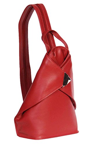 Sac à dos en cuir rouge pour femme polyvalent voyage et travail HLG697