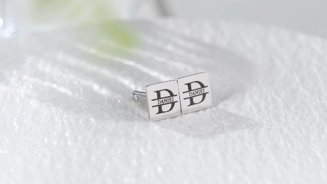 Mancuernillas personalizadas para hombre de acero inoxidable miniatura 6