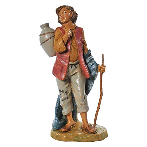 Fontanini Pastore Con Brocca E Bastone 19Cm In Resina Statuina Presepe