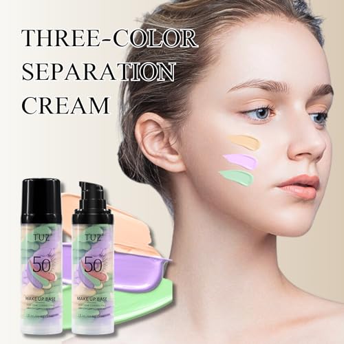 Primer Makeup Moisturising, Colour Correcting Primer with SPF 50+, Lightweight Primer Silky Cream, Long Lasting Make Up Primer - Image 7