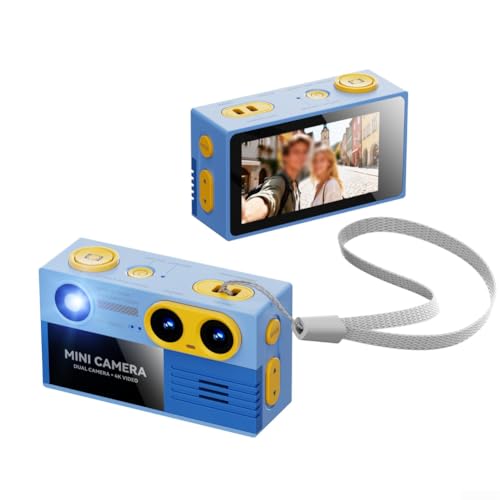 Appareil photo numérique vintage bleu ciel cadeau idéal étudiant vidéo 4K double lentille