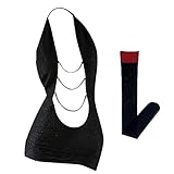 GKLWEJ Sexy Kleid Damen, Minikleid Damen Sexy, Partykleid, Dessous Kleid Damen Sexy, Sexy Outfit für Damen für Sex mit 1 Paar Schwarzen Strümpfen, Rückenfrei Sexy Kleider für Clubs, Partys und Heime