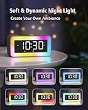 5 in 1 Alarm Clocks Bedside with Wireless Charger, White Noise Machine, Colourful Night Light, Bluetooth Speaker, Digital Clock, Dimmable LED Display, Birthday Gifts for Men Women Gifts for Dad Mum - Image 6
