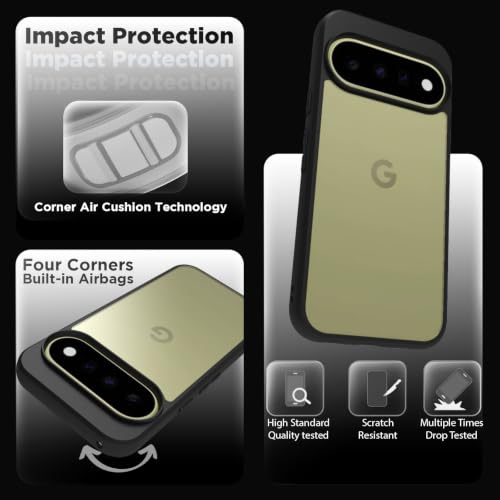 Image of RIGGEAR Shockproof Sleek Hybrid Armor Back Cover Case for Google Pixel 11 / Pixel 11 Pro (Clear PC + Black TPU Bumper)