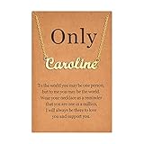 Lcherry Personalized Name Necklace 18K Real Gold Plated Made With Caroline Nameplate Necklace Gifts for Women