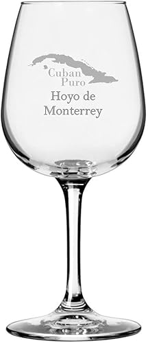 Miniatura 6 de Cohiba - Copa de vino multiusos con temática de cigarros cubanos grabada, 12.75 onzas