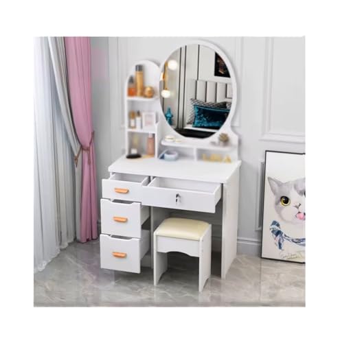 Tocador con taburete y cajón multifunción mueble de dormitorio o estudio 8