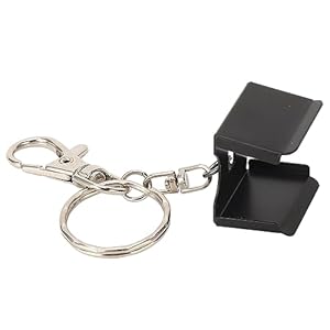 Poolkeu-krijthouder, Vuilafstotend Draagbaar, Kleine Keu-krijtclip, Professioneel Roestvrij Staal met Sleutelhanger voor Sportkeu (BLACK)