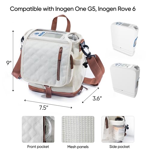 Image of BAGSFY Lightweight Carry Shoulder Bag for Inogen One G5 and Rove 6 Tote, Portable Oxygen Concentrator Carrying Case for Inogen One G5 Accessories and Battery.