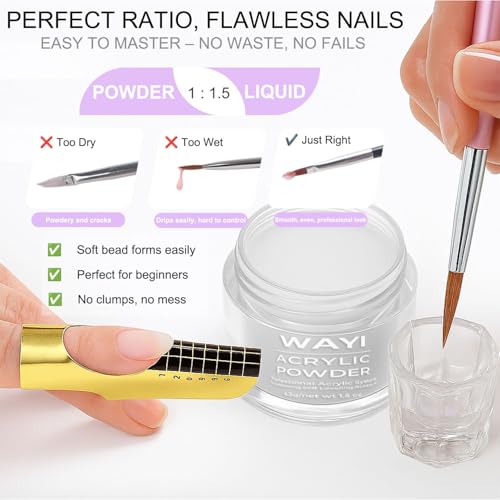 Polvo acrílico para uñas 3 colores 43g blanco claro rosa miniatura 5