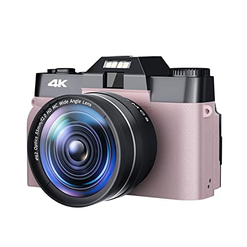 Caméscope vlog 4K rose, le cadeau idéal pour débutant avec carte 128G incluse