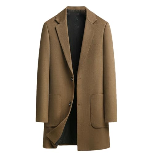 Veste en cachemire coréenne pour homme ajustée mi-longue en tweed