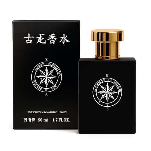 Men's Cologne, Eau de Toilette with Amber, Mandarin, Black Pepper, Iresh notes, Compass Design, Gold Cap, Black Bottle, Long Lasting Perfume for Men 50ml / 1.7 fl.oz