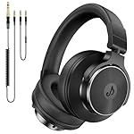 Rumoon Wired Over Ear Headphones, Studio Monitor & Mixing DJ Headphones with 50mm Neodymium Drivers and 1/4 to 3.5mm Jack for Guitar AMP Podcast Piano Keyboard (Black)
