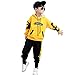 Produktbild PanpanBox Sportanzug Jungen Frühjahr Zweiteilig Anzug Kapuzenpullover und Sweathose Jogginghose Jugendliche Trainingsanzug Kapuzenshirt 3-11 Jahre (170# / für körpergröße 160cm, Gelb)