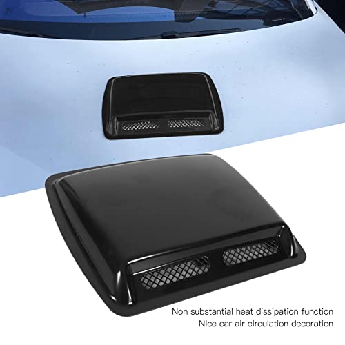 Decorative Air Intake Covers, Self Adhesive Design Hood Scoop Vent Bonnet Cover Practical Sturdy Easy Installation for Cars(Bright black)