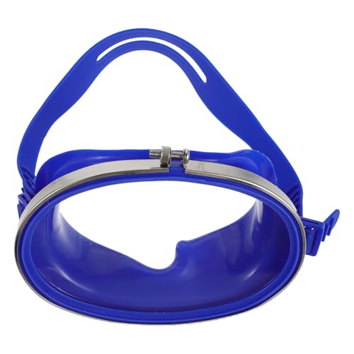 ibasenice Máscara de Buceo Ovalada Azul Lente Única de Vidrio Templado y Sello de Silicona, Gafas de Visión Amplia Antivaho para Pesca y Snorkel, Equipo Portátil para Jóvenes y Adolescentes