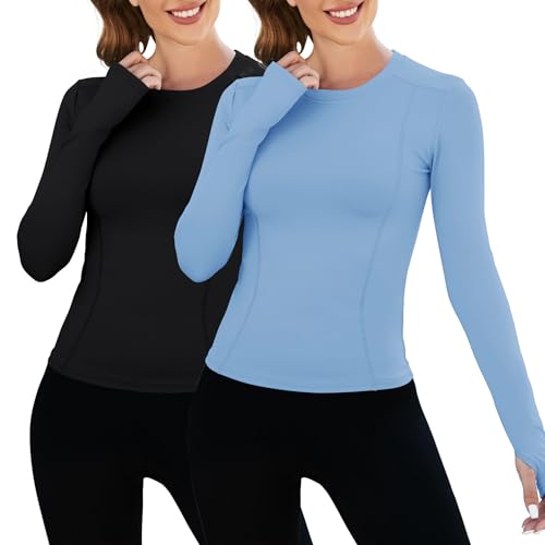 Image of Loovoo Women Workout Shirts, 1 /2 /3 Pack Short Sleeve Compression Tee | Tight Fit Gym Basic Tops, Athletic Quick Dry Crew Neck 4-Way Stretch, Flat Seams Ideal for Yoga, Gym, Running and Daily Wear