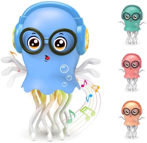 Christmas Dancing Jellydancer Kids Toy, Crawling Jellydancer Tummy Time Toy Stocking Stuffers for Boy 3-6 Girls 6-12, Magic Dancing Music Toys for 3 4 5 6 7 8 Year Old Kids Birthday Gifts