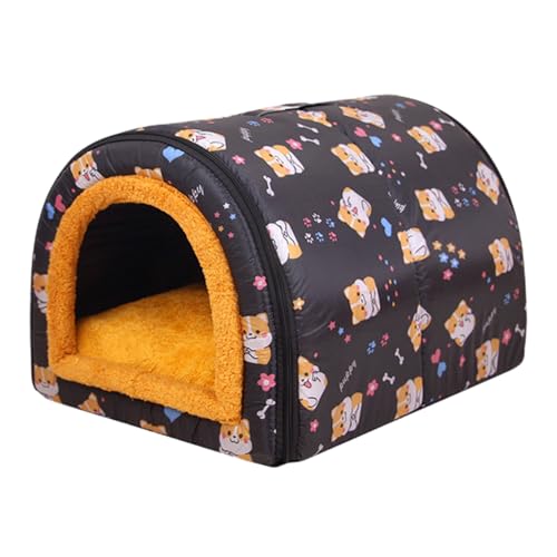 Veeteah Caseta impermeable para perros al aire libre - Caseta para mascotas resistente a la intemperie, aislada | Muebles para mascotas, equipo para mascotas para clima frío con alfombrilla mullida