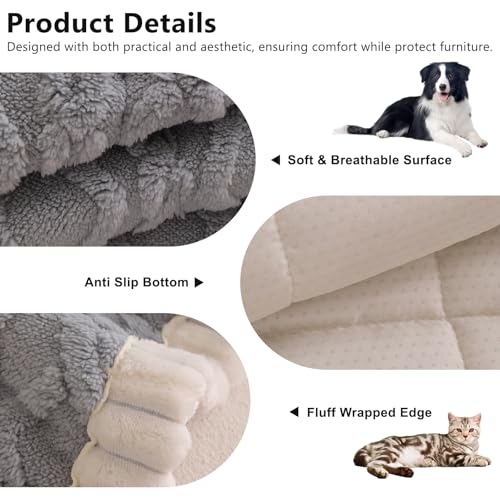Non Slip Fuzzy Dog Couch Cover Washable Sofa Covers for Pets, 27.6"x70.9" - image 2