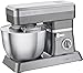 Clatronic KM 3630 Batidora amasadora para repostería, 6.3 l, 8 velocidades, 1200 W, Color Titanio, 6.3 litros, Acero Inoxidable, Gris