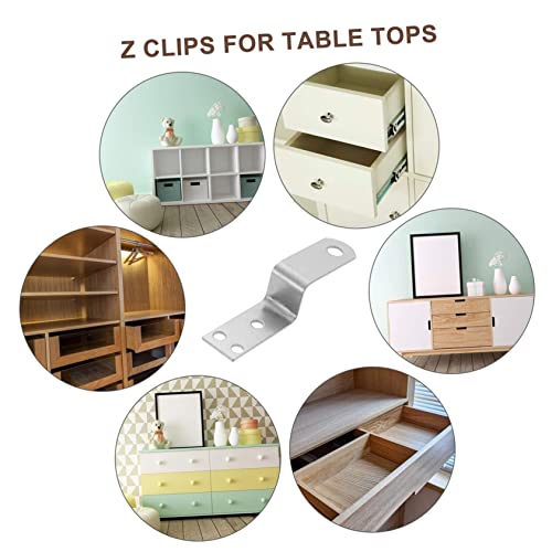 Image of 20pc Iron z Clips for Table Tops Countertop Support Brackets Picture Hanging Hardware