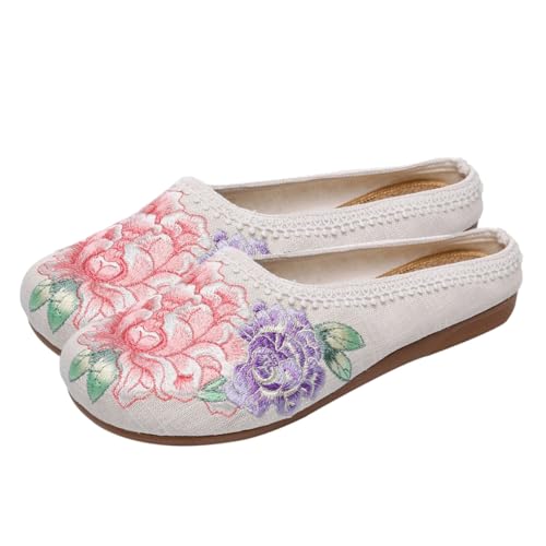 COLLBATH Zapatos de Piso Delicados Zapatos para Mujer Bordado Calzado de Vestir en Color Talla 39