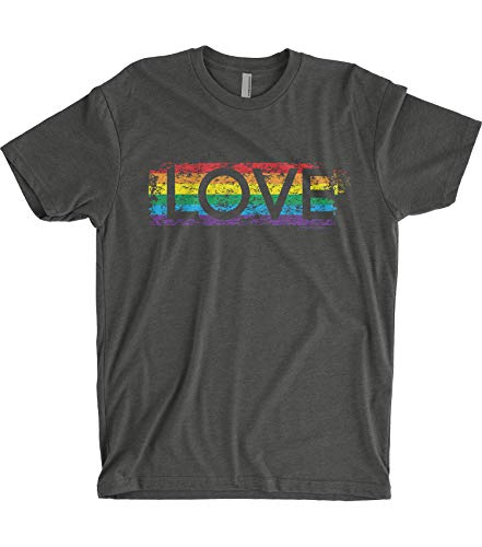 Threadrock Men's Gay Pride Rainbow Love Premium T-Shirt 2XL Charcoal