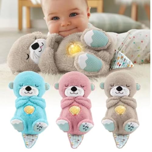Image of Tinytotem Rabbit Sleeping Breathing Teddy with Music and Light Soft Toy for Girls Huggable Heart Beat Plush Toys for Kids & Babies Cuddly Animal Stuff Huggable Gifts for Toddlers Pink 32 cm