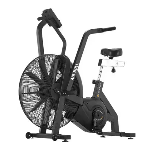 Image of LET'S PLAY AIRBULL Commercial Exercise Air Bike for Home Gym Cycle Cardio Training with Moving Handles, Cushioned Seat, Infinite Resistance Fitness Cycle, Max 150Kg Weight Support [1 Year Warranty]