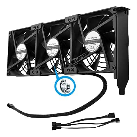 euroharry Grafikkarten-Lüfter3 x 92 mm PWM Lüfter, PCI-Halterung Kühler - GPU-Lüfter,unterstützt 5 V, 7V,12V ,unterstützt unterstützt Support Mainboard sys_fan Schnittstelle Cover
