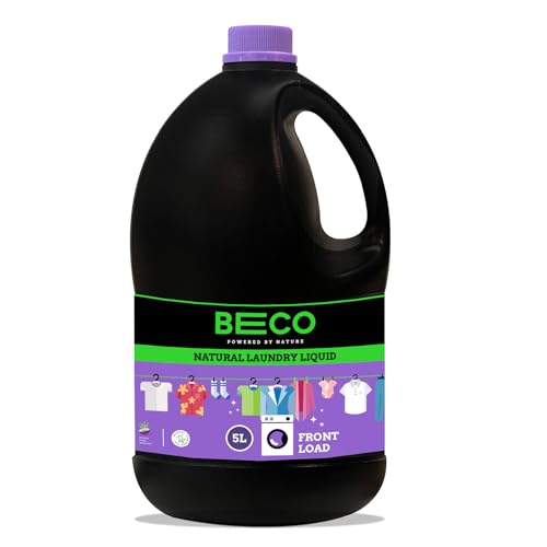 Image of Beco Natural Liquid Detergent Front Load - 5L Bottle| Tough Stain Removal | Lavender & Vanilla Freshness | Retains Brightness & Shine | Chemical Free | Front Load Washing Machine Liquid