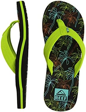 Reef Boy's Kids Ahi Flip-Flop, Neon Palm, 13 Big | Image 2