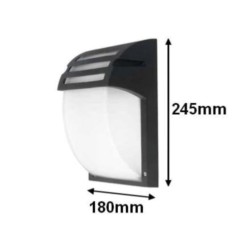 SILAMP Applique Murale Noire LED IP44 pour ampoule E27