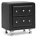 Bowery Hill Faux Leather Nightstand in Black