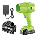 Handheld cordless portable storm enginer, equipped with battery and fast charger, powerful turbo, jet, car dryer, handheld snow blower (battery * 1, Plastic, trumpet)